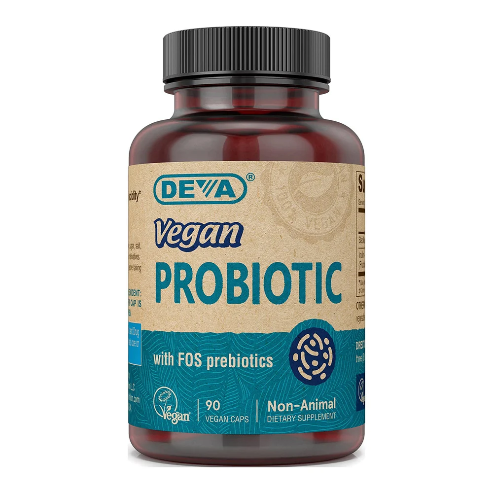 Carefully Designed Deva Nutrition Vegan Premium Probiotic With FOS Prebiotics Vegan Capsules 90 Ea Artisan