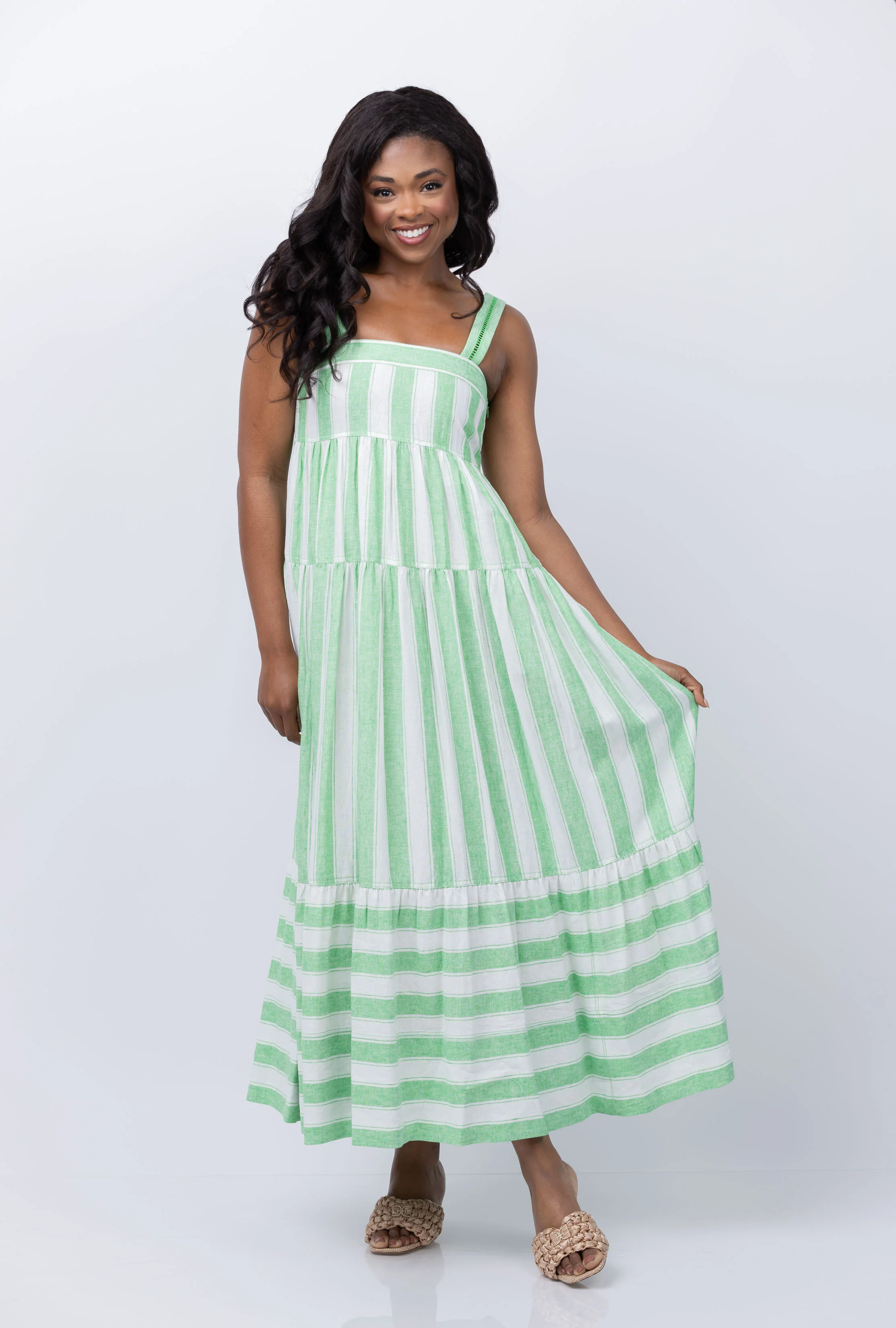 High-Quality Simkhai Bora Dress in Parakeet Stripe Certified