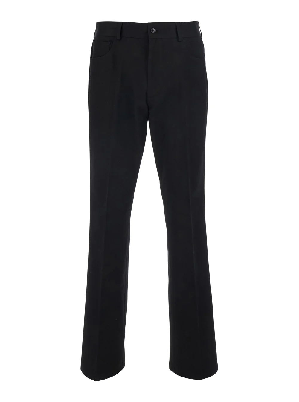 Carefully Designed Trousers Slim Flat Black Cotton Exclusive