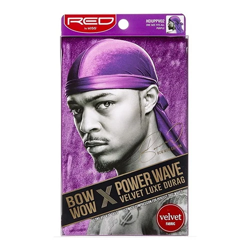 Soft Kiss Red Power Wave Velvet Luxe Durag Purple 1 Ea Durable