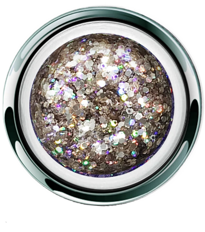 Unique Gold Crush Glitter Gel - Akzentz Gel Play UV LED Powerful