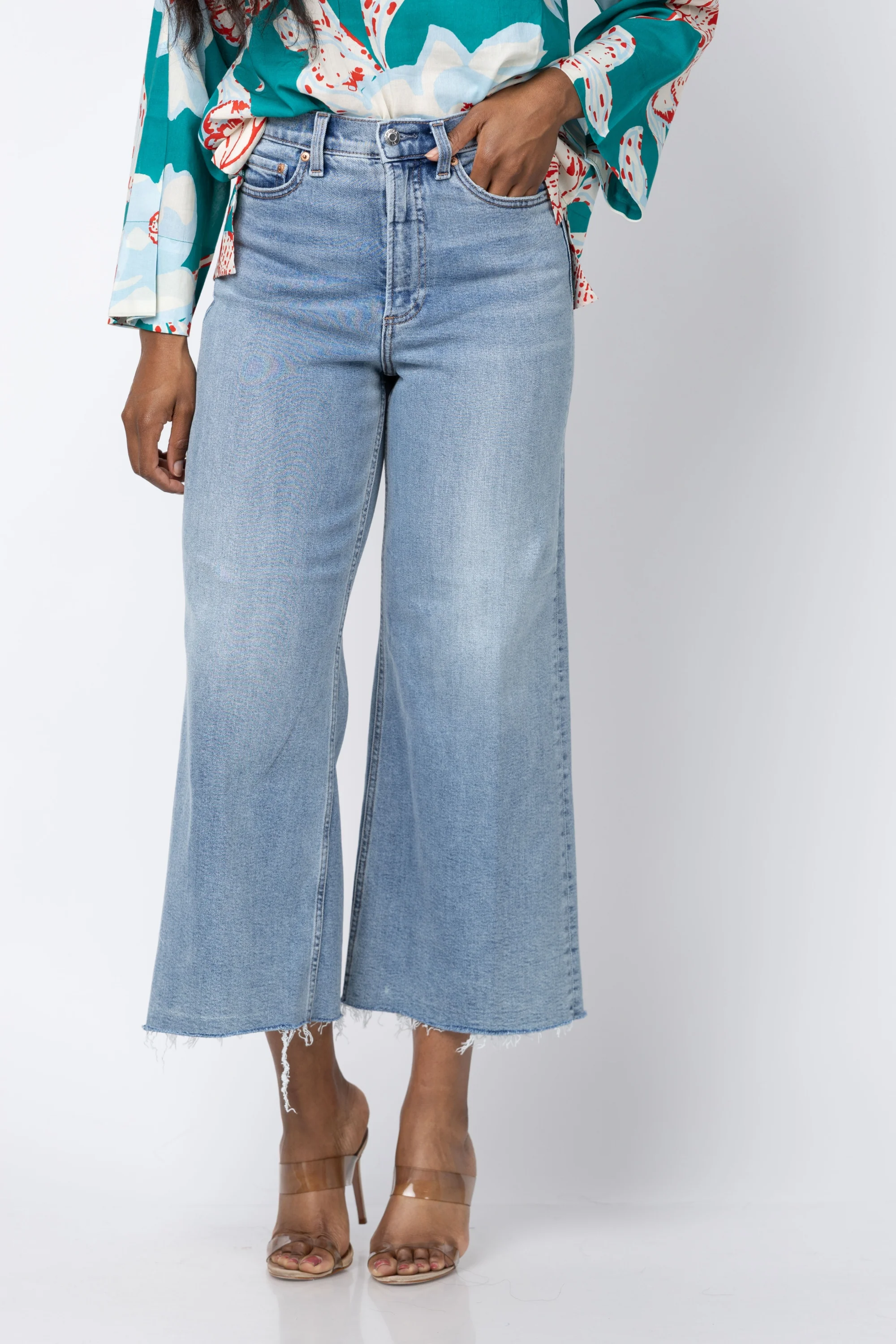 Top-Quality PISTOLA Denim Lana Crop High Rise Ultra Wide Leg in Bistro Verified