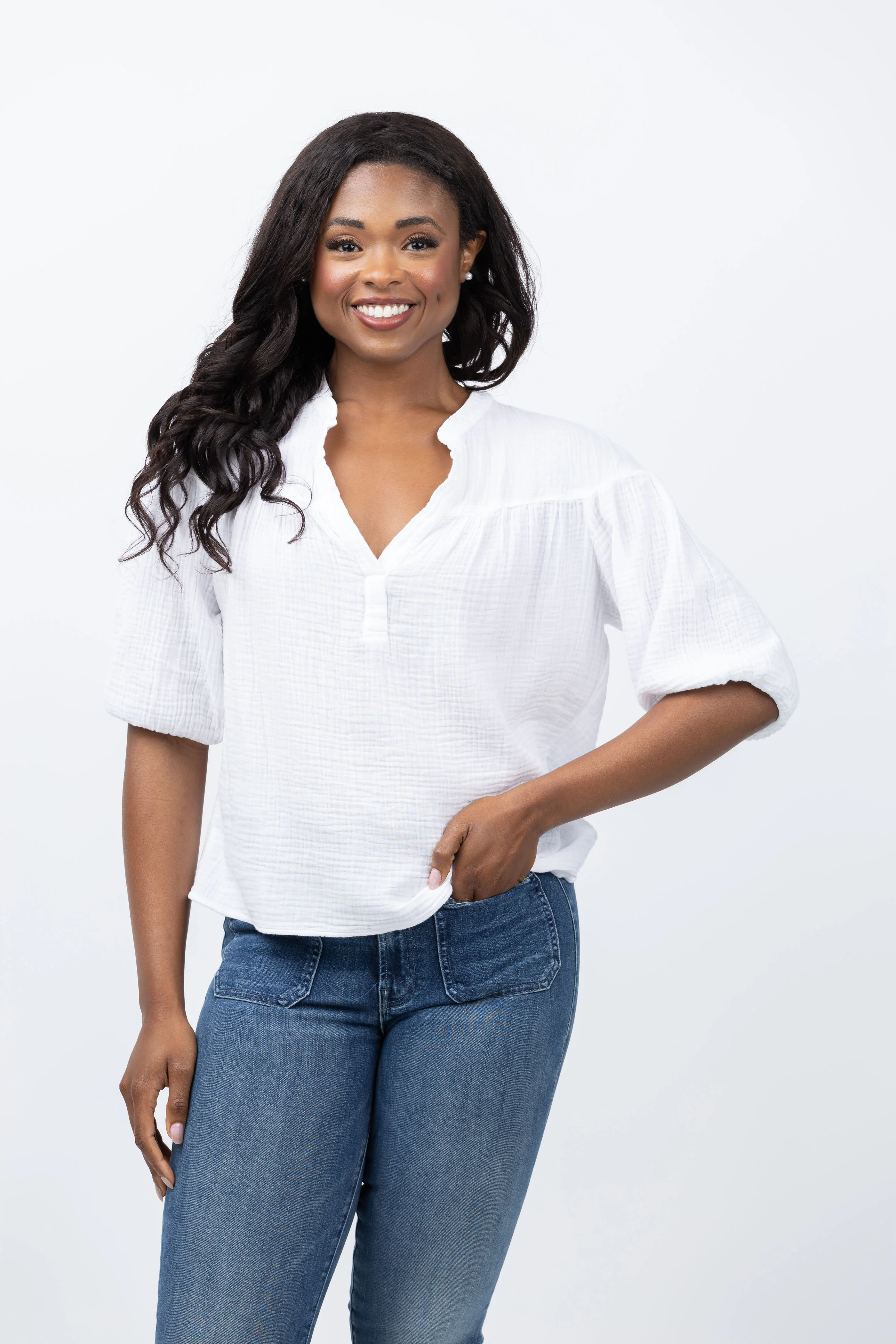 Comfortable XiRENA Clem Shirt in White Fine Crafted
