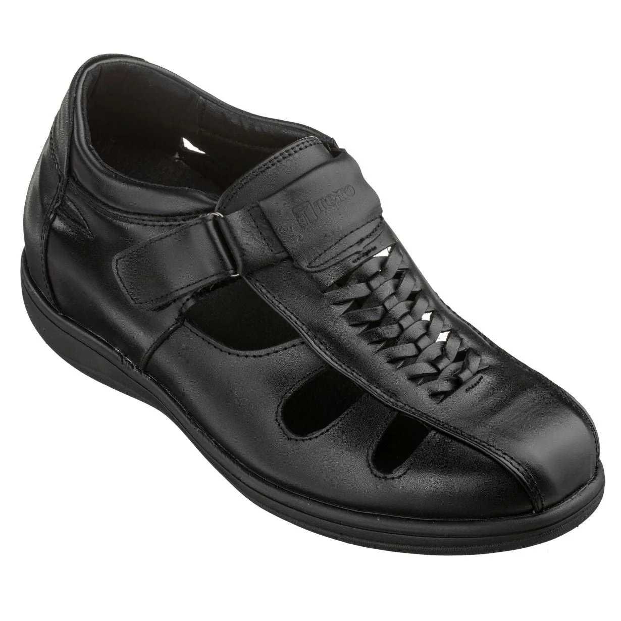 Trusted TOTO Black Braided Leather Sandals - Three Inches - G1307 Professional