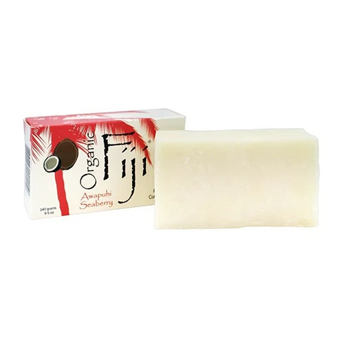 Elite Organic Fiji Face And Body Coconut Oil Soap Awapuhi Seaberry 7 oz Long-Lasting