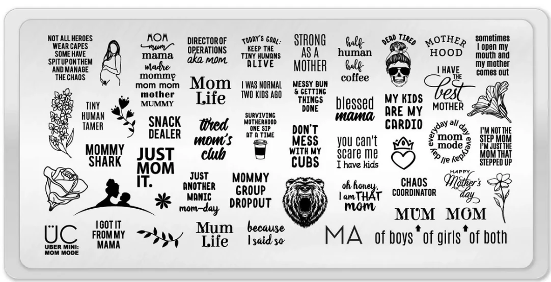 Safe Mom Mode - Uber Chic Mini Stamping Plate Consistent
