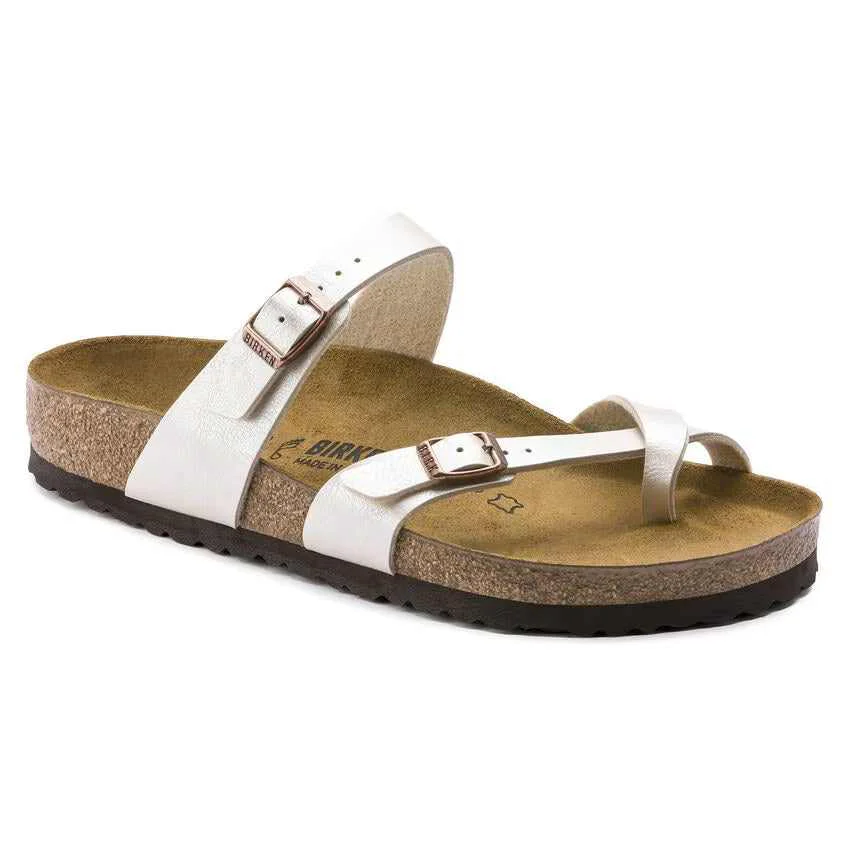 Recyclable Birkenstock Women's Mayari Birko-Flor Graceful Pearl White Sandals Flexible
