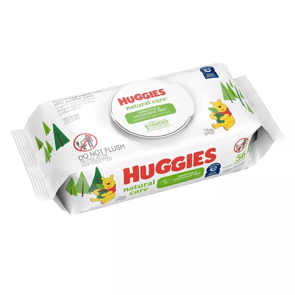 Authentic Huggies Natural Care Sensitive Unscented Baby Wipes 56 Ea Elegant