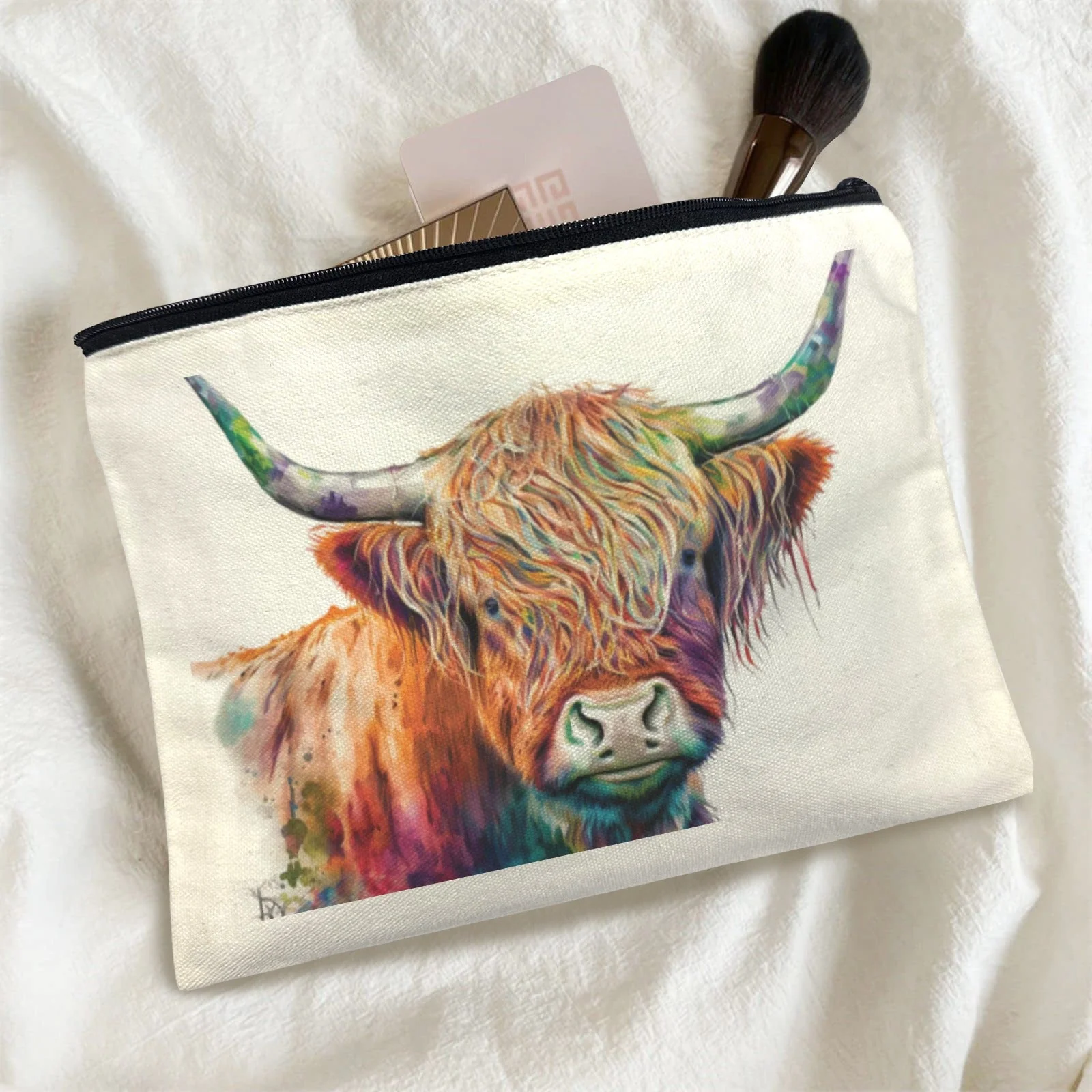 Exclusive Watercolor Highland Cosmetic Bag Pack of 5 Made in America Consistent