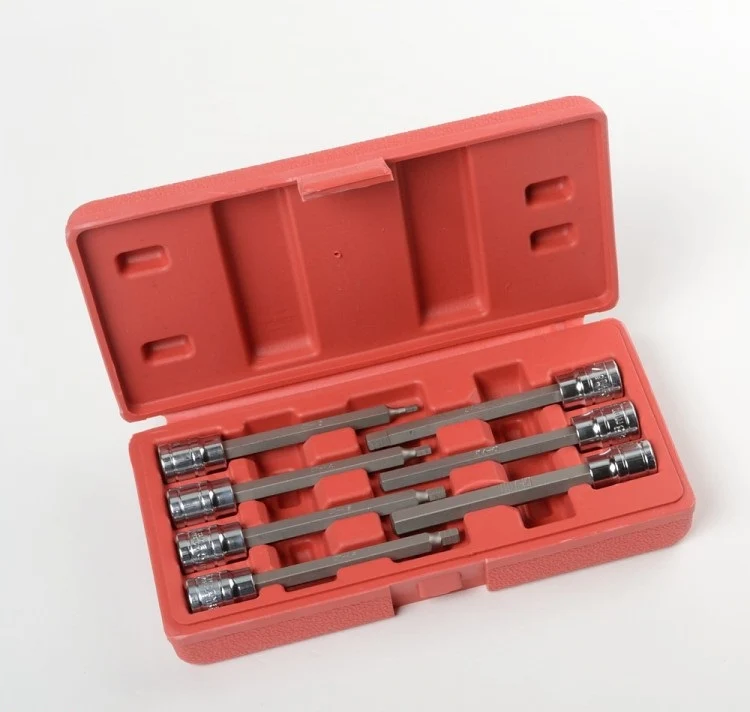 Official 7 Pc 3 8 Inch Drive Metric Long Shaft Allen Key Socket Set Hex Bit Kit Fine Crafted