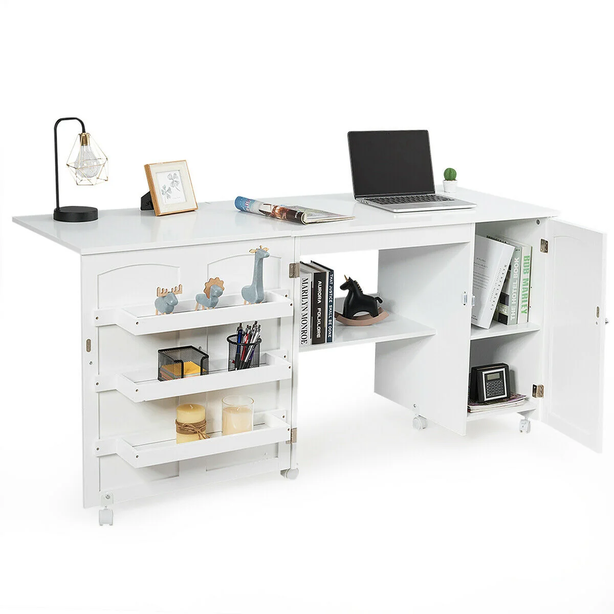 High-Grade Folding Sewing Cutting Machine Table With Storage Unique
