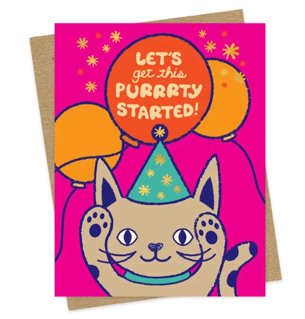 Next-Generation Purrrty Cat Birthday Card Refined