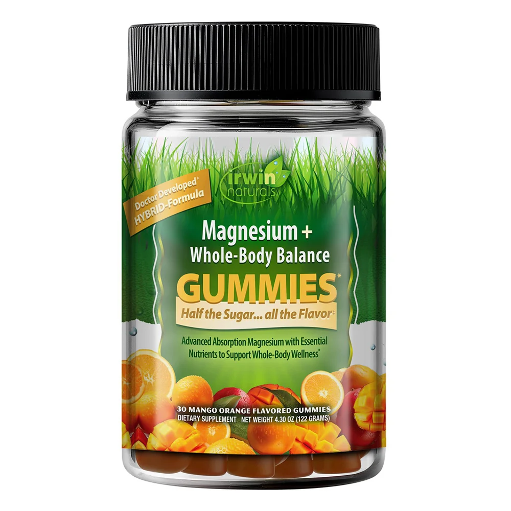 Crafted Irwin Naturals Magnesium and Whole Body Balance Gummies with Essential Nutrients Mango Orange Flavored 30Ea Exceptional