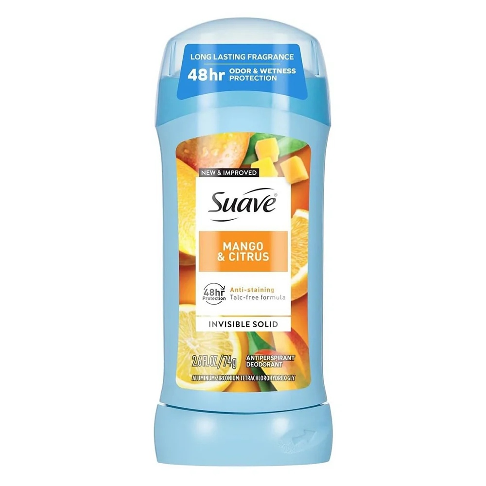Selected Suave Mango and Citrus Invisible Solid Antiperspirant Deodorant Long Lasting Freshness 2.6Oz 74g Premium