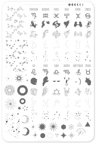 Trendy What s your sign Zodiac CjSZ-01 - Clear Jelly Stamping Plate Safe