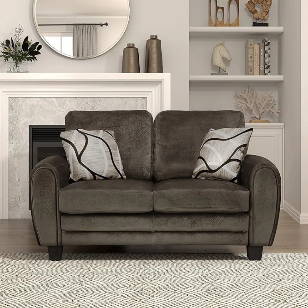Long-Lasting Homelegance Rubin 63 Plush Fabric Loveseat 9734CH-2 Smooth