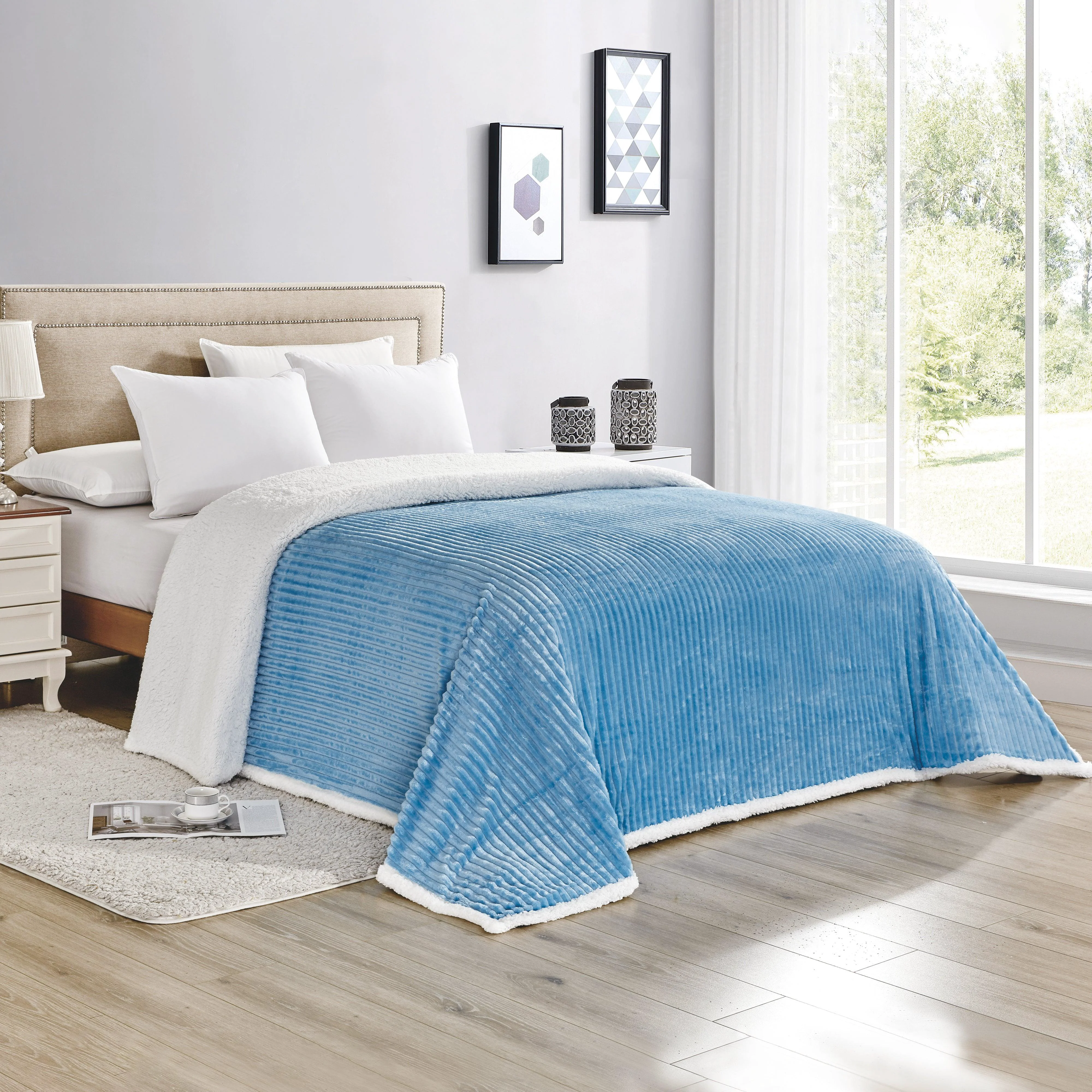 Trusted Elegant Comfort Corduroy Design Luxury Sherpa Blanket Advanced