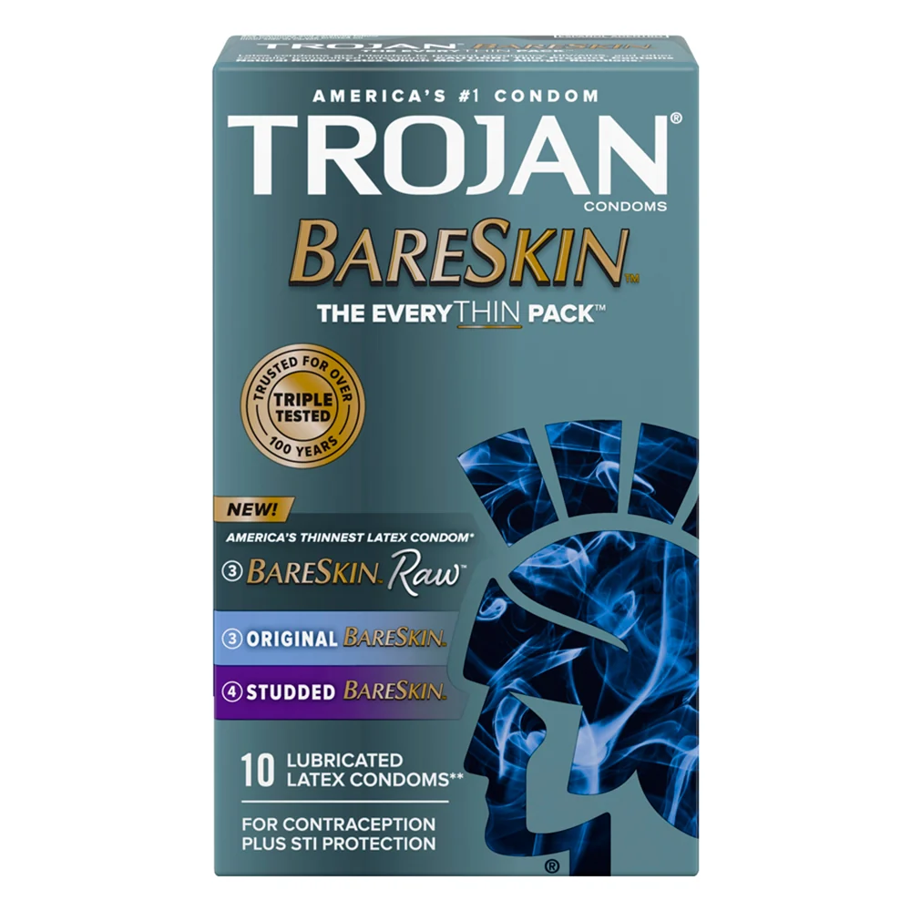 Comfortable Trojan BareSkin The EveryThin Pack Condoms Triple Tested 10Ea Reliable