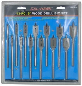 Recyclable 13 PC Flat Wood Spade Drill Bit Set Long-Lasting