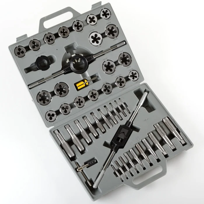 Authentic 45 Piece Large Standard Tap Die Tool Set Clean
