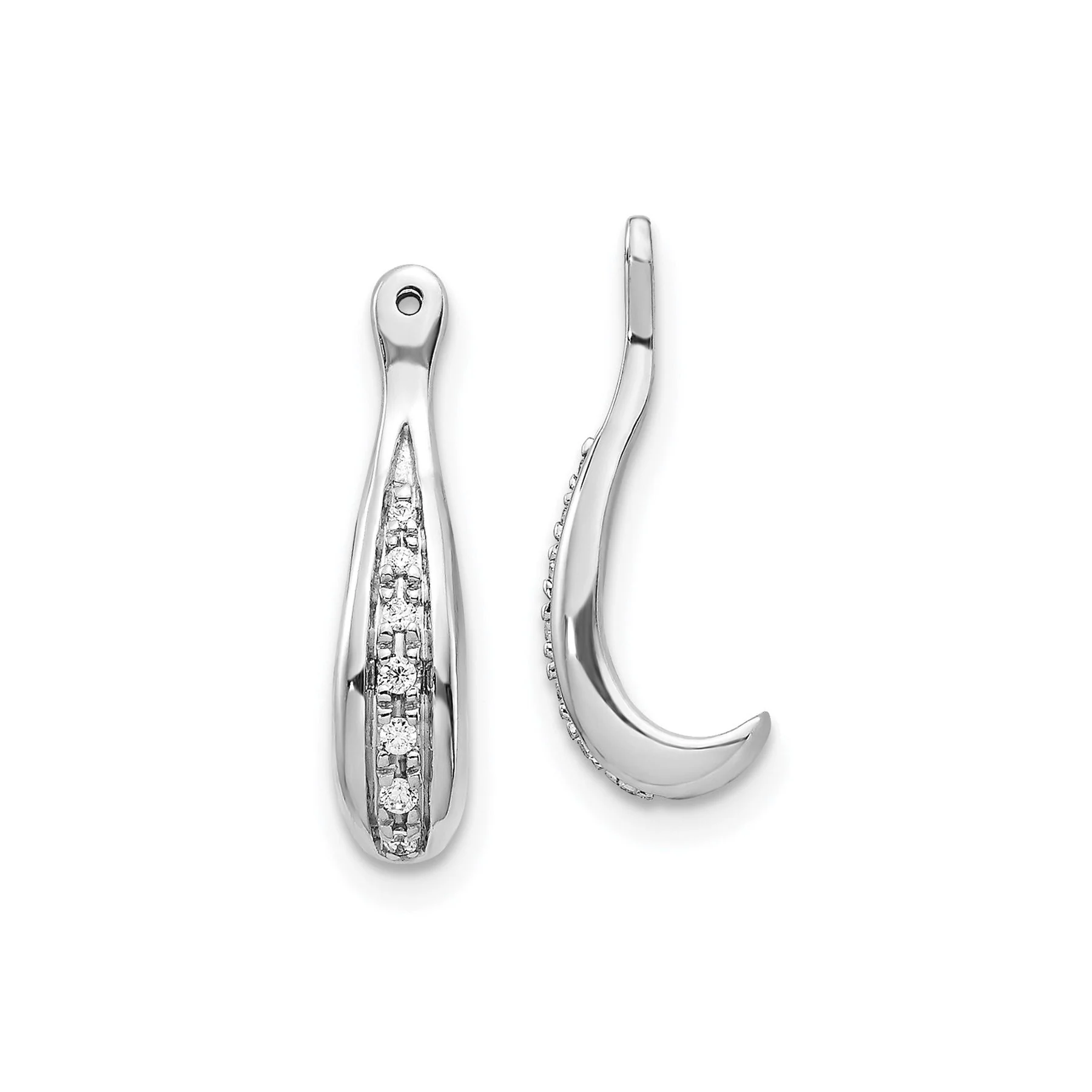 Classic 14k White Gold Lab Grown Diamond Jackets Earring Traditional