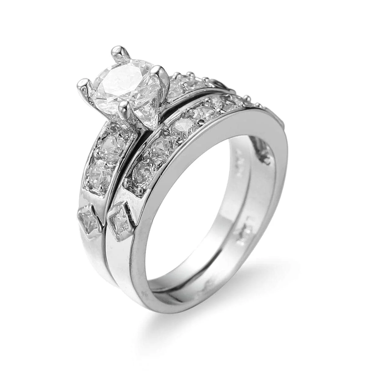 Breathable Crystal Cubic Zirconia Ring Set Healthy