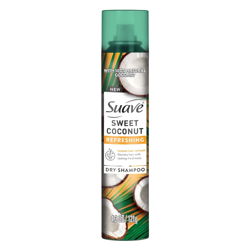 Reusable Suave Refreshing Sweet Coconut Dry Shampoo Hair Spray 4.3Oz 121g Effective