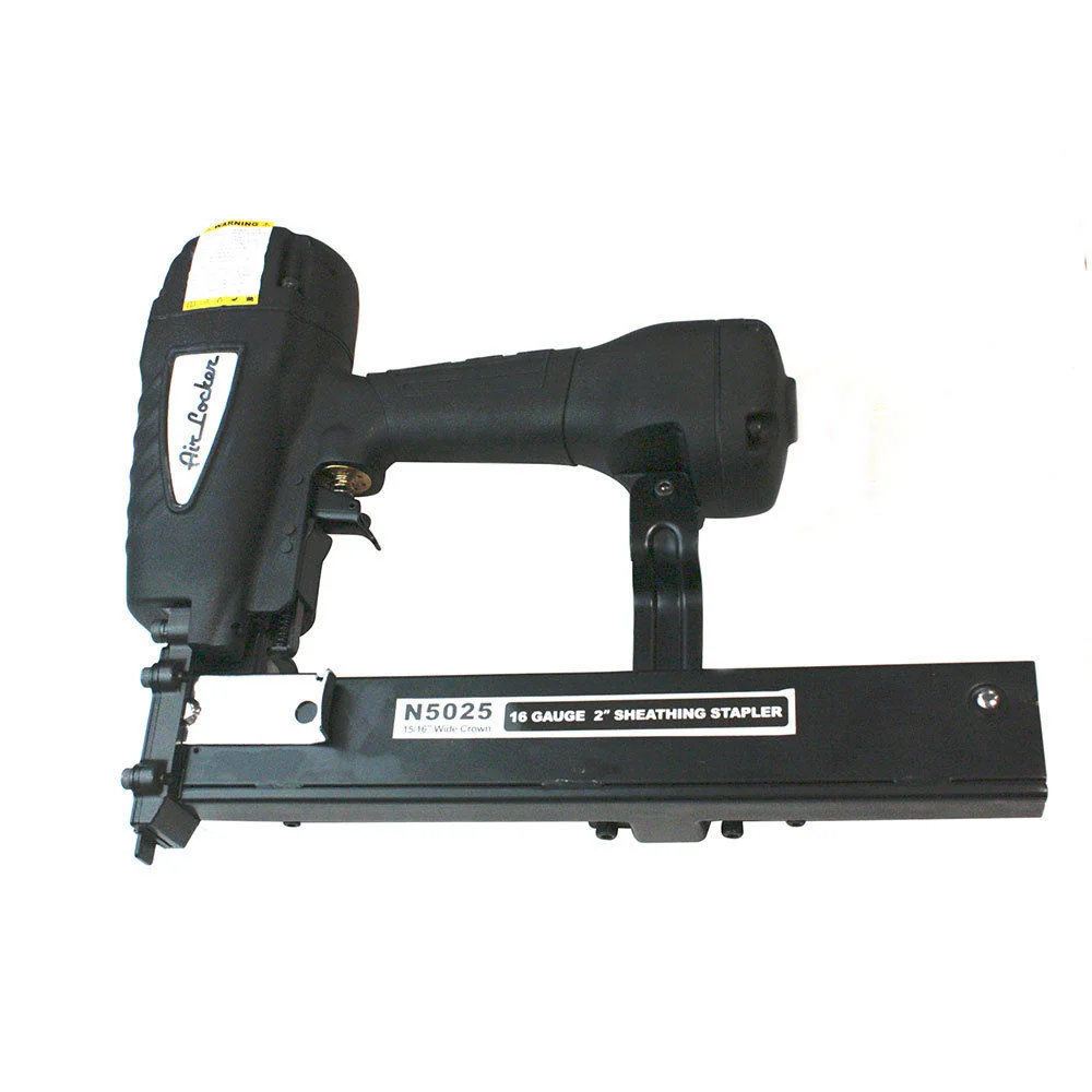 Genuine 16 GA Air Powered Wide Crown Sheathing Insulation Stapler Traditional