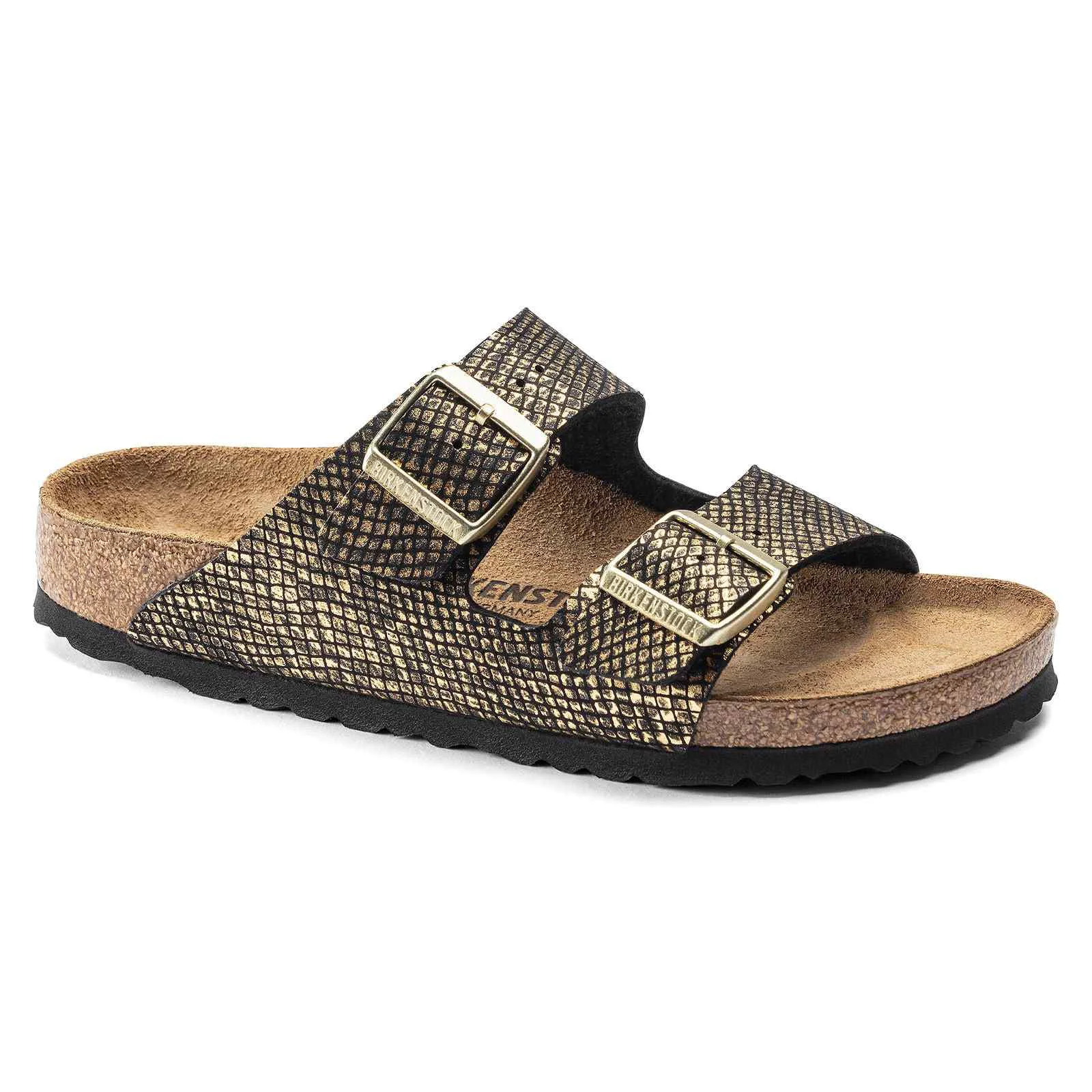 Practical Birkenstock Madrid Microfiber Shiny Python Black Casual