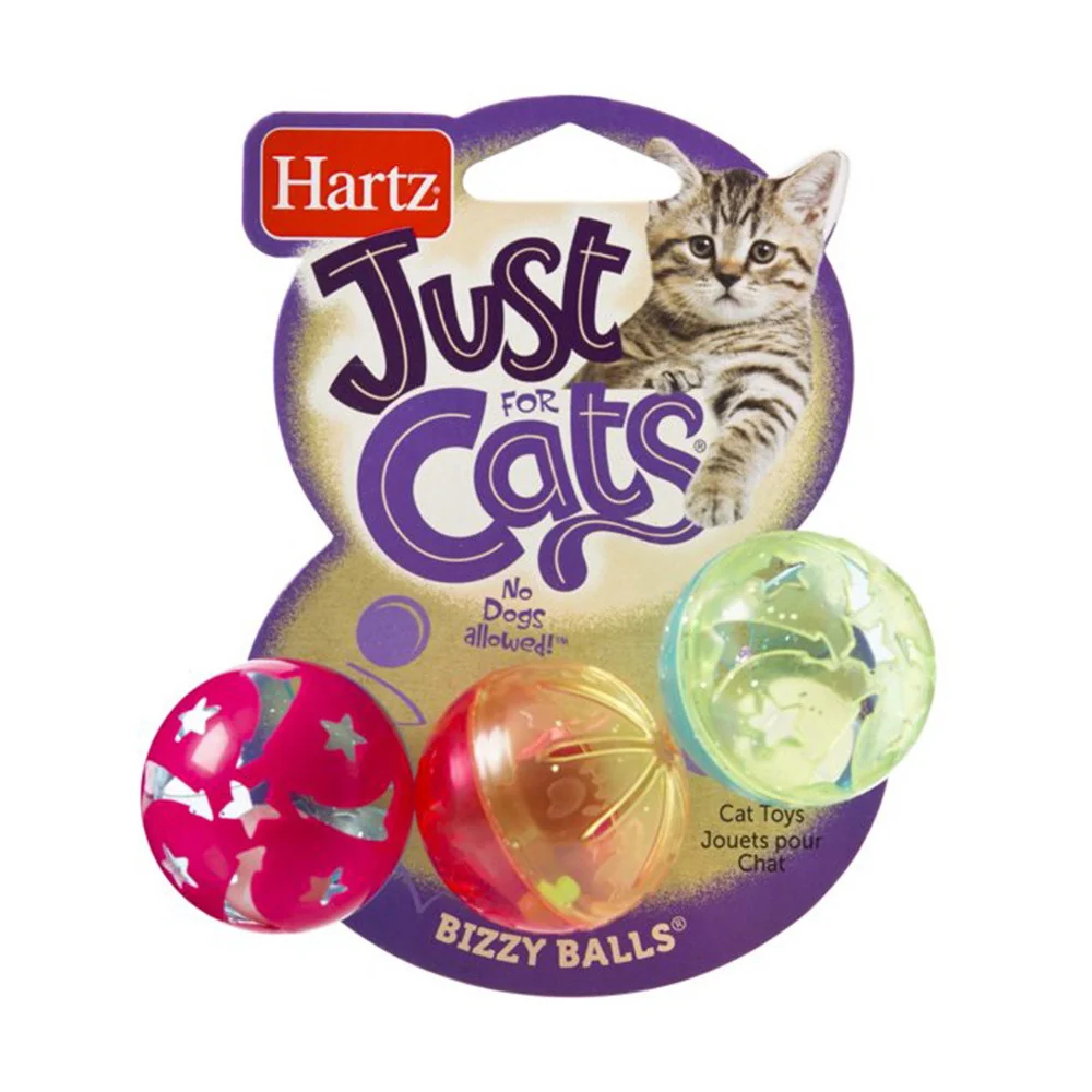 Responsible Hartz Just For Cats Bizzy Balls Cat Toy 3 Ea Prestigious