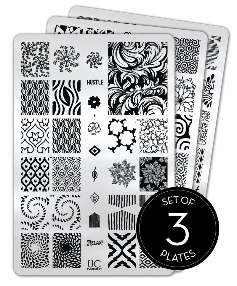 Top-Quality Collection 25 - Set of 3 Uber Chic Stamping Plates Consistent