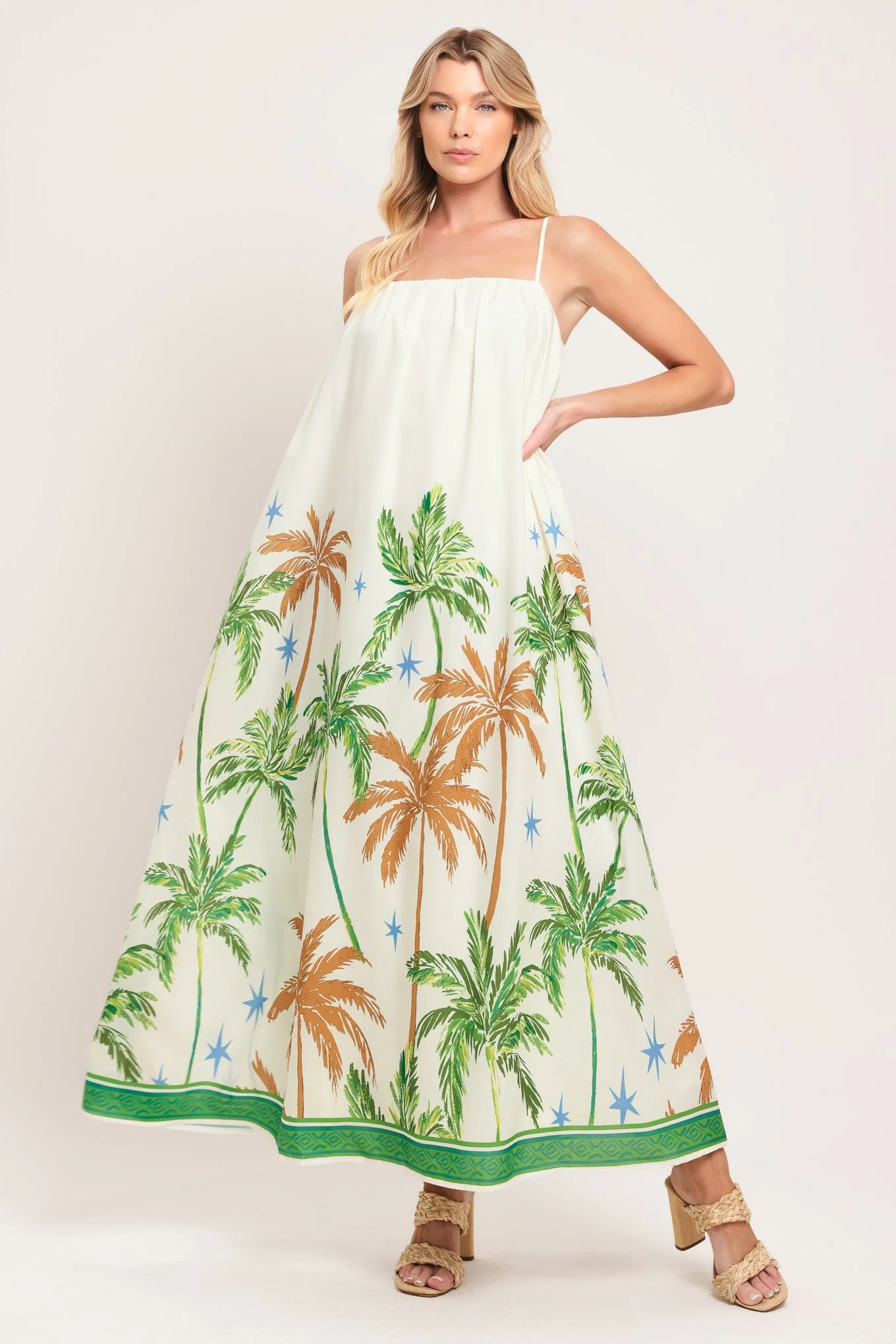 Top-Quality Caribbean Breeze Woven Maxi Dress Fine