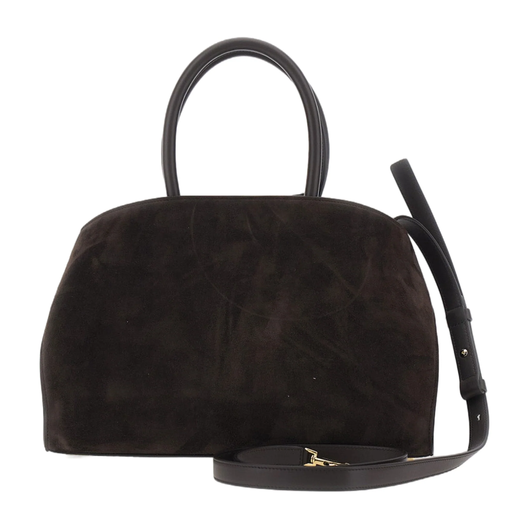 Comfortable Handbag Hug Piccola Brown Suede Luxury
