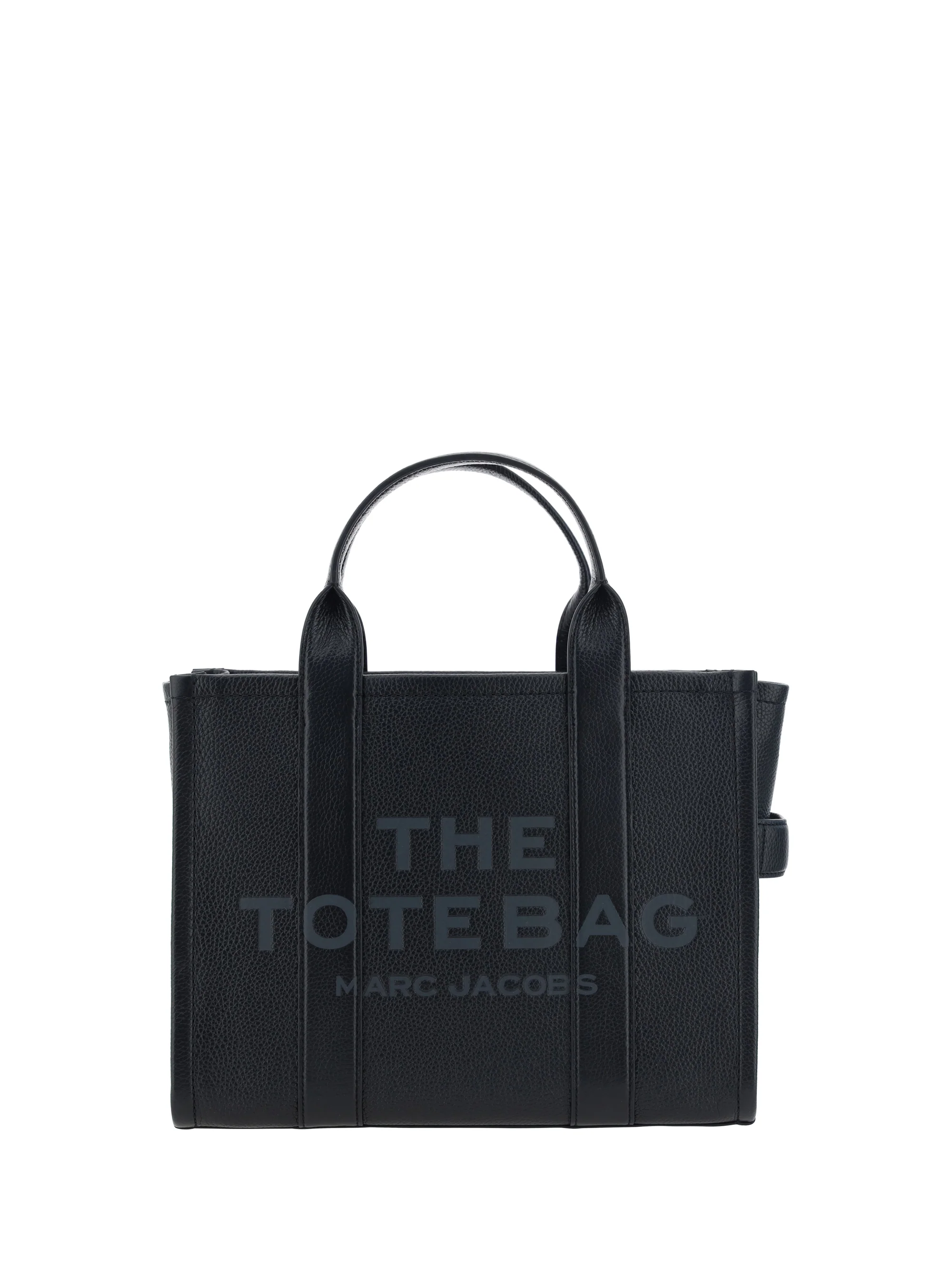 Smooth Tote Handbag Black Leather Comfortable