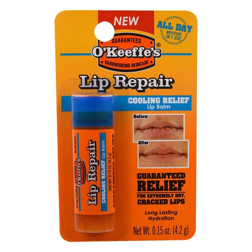 Eco-Friendly Okeeffes Lip Repair Cooling Relief Lip Balm 0.15 Oz Crafted