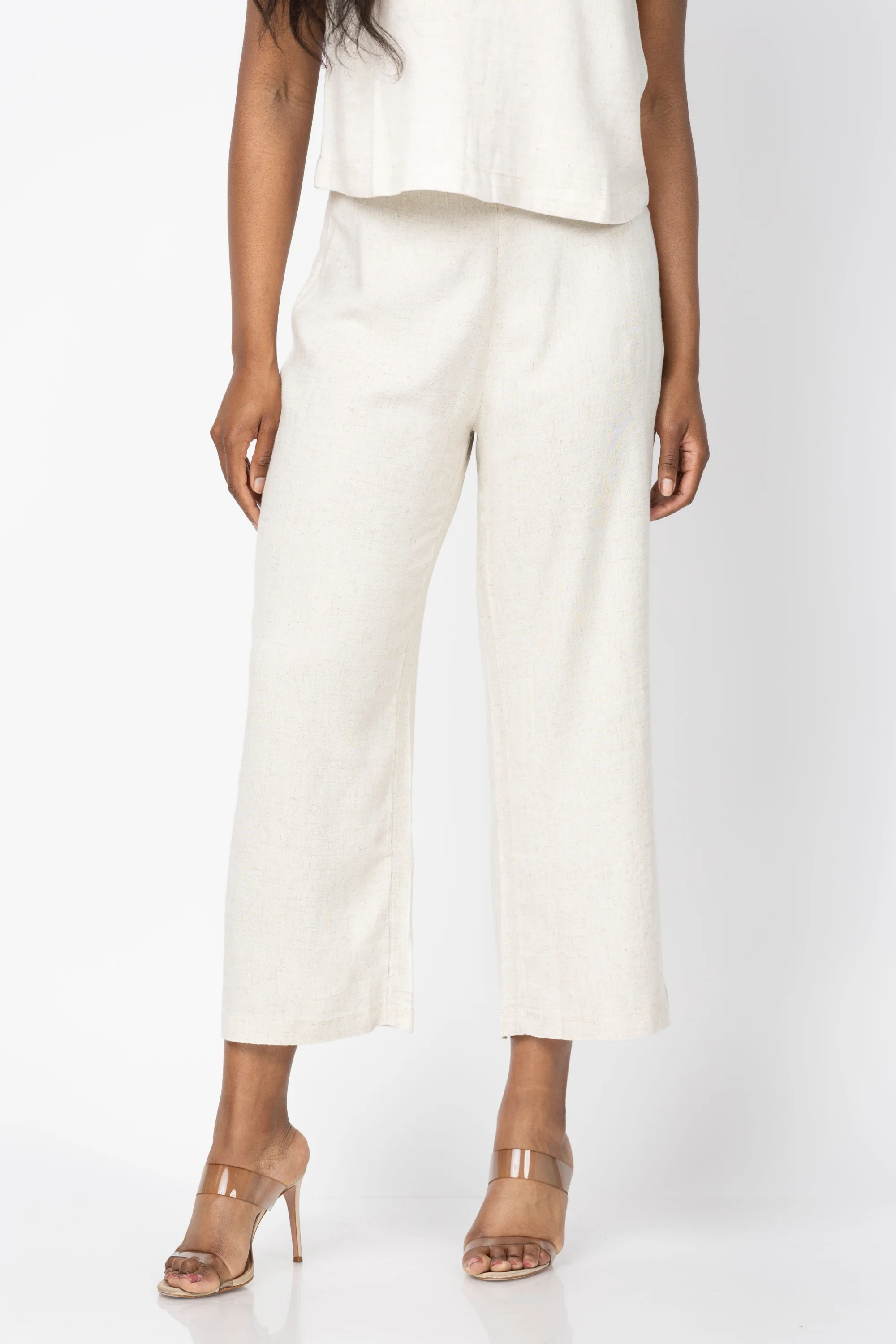 Versatile NIC ZOE Highland Wide Leg Ankle Pant in Paper White Green