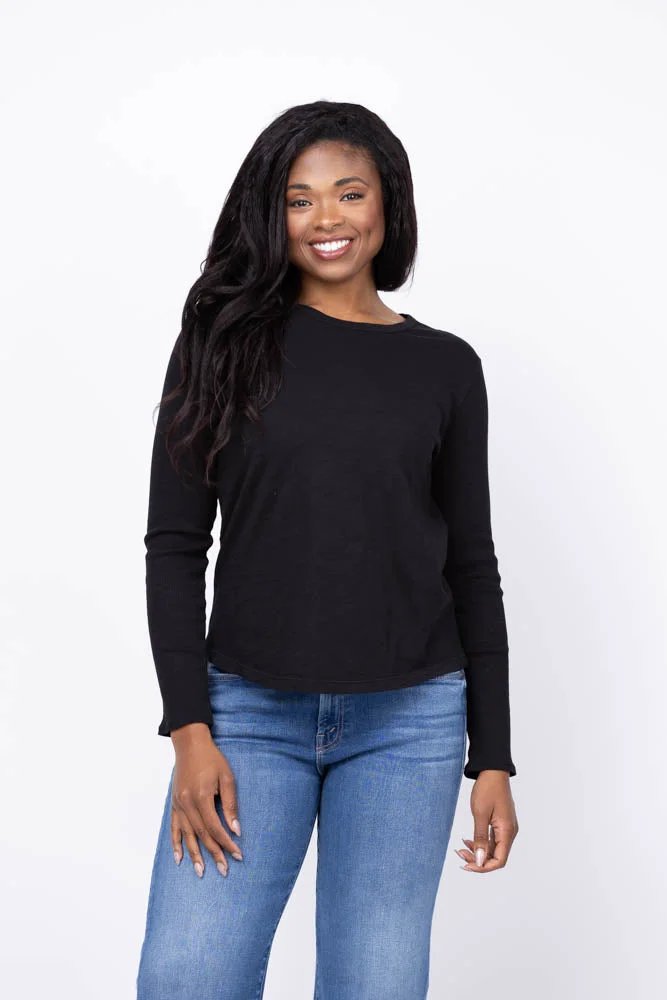Verified Elliott Lauren Long Sleeve Tee in Black Natural