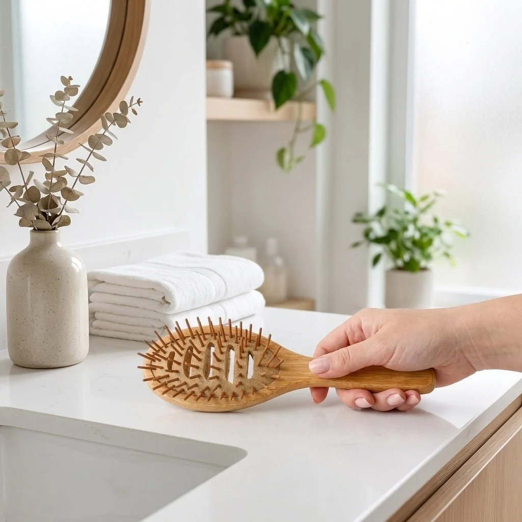 Trendy Bamboo Vented Hair Brush Convenient