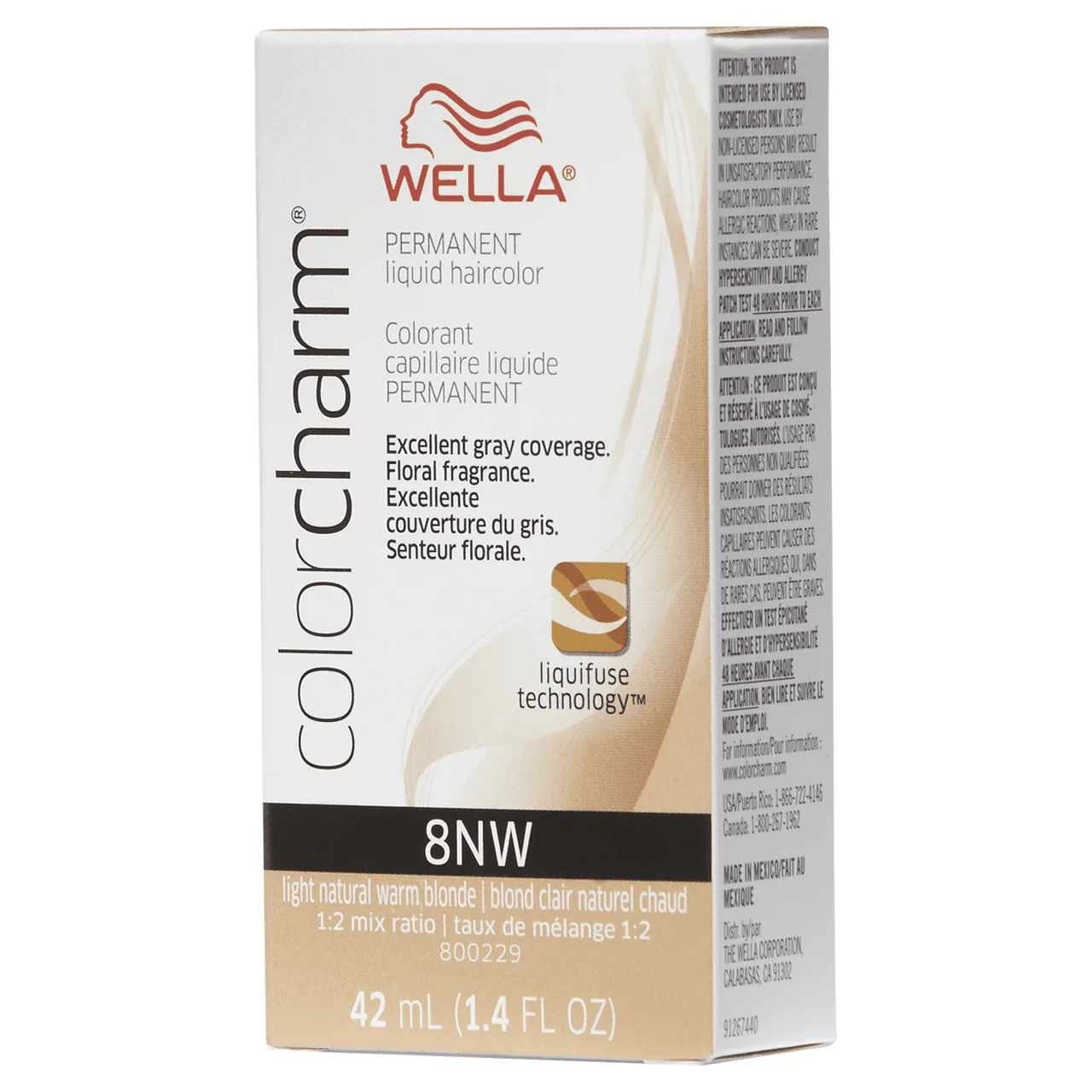 Efficient Wella Color Charm Liquid 8NW Light Natural Warm Blonde 1.4 Oz Elite