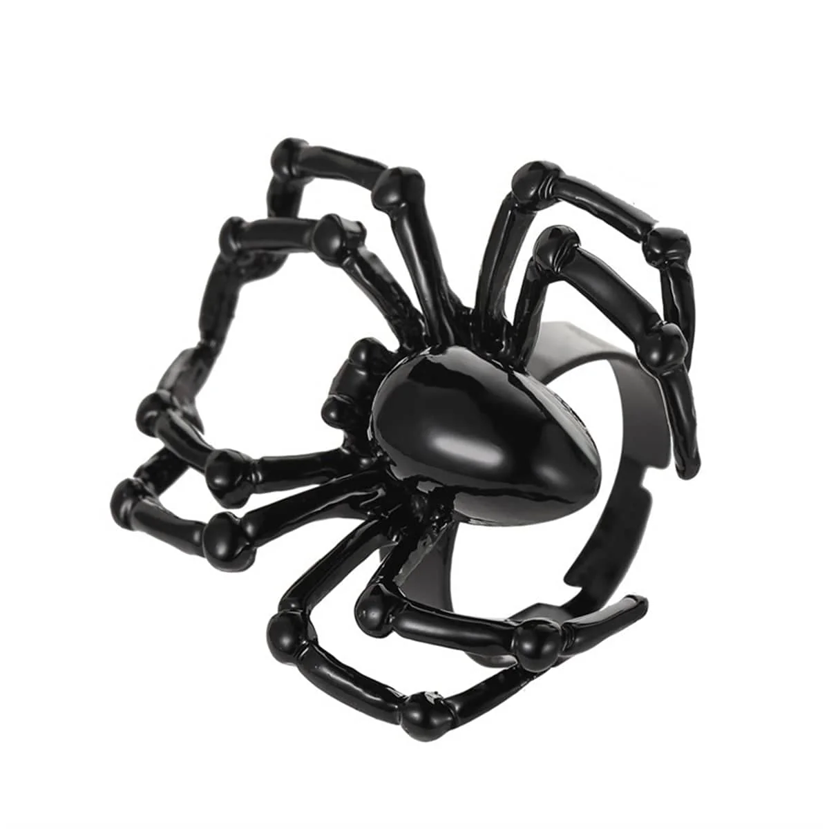 Exclusive Black-plated Spider Adjustable Ring Functional