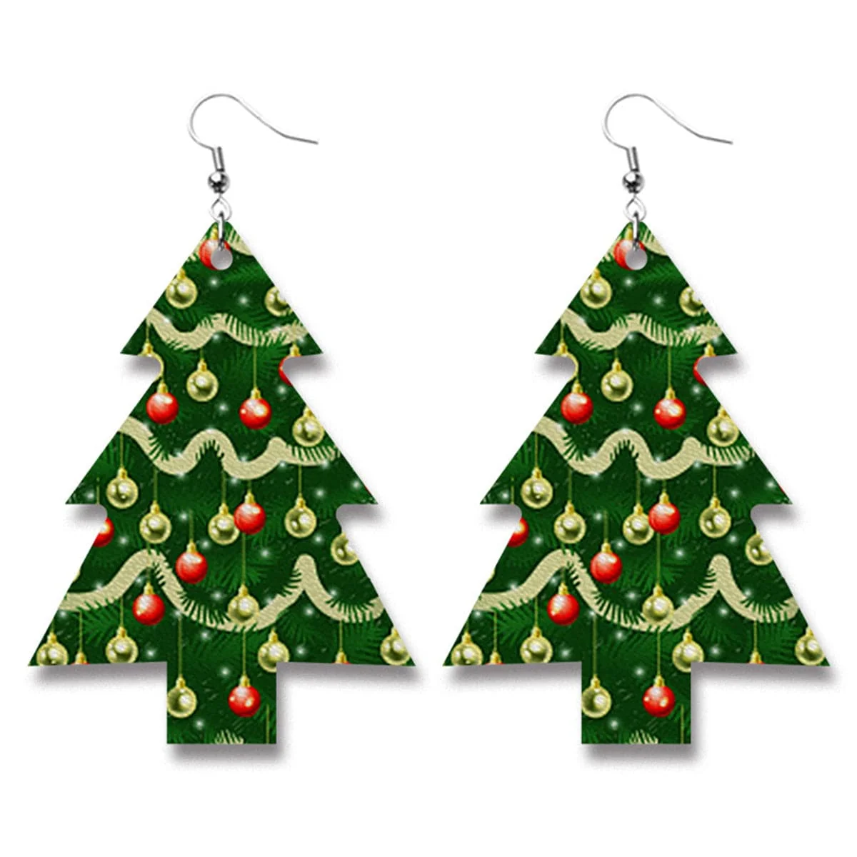Versatile Green Christmas Tree Drop Earrings Authentic