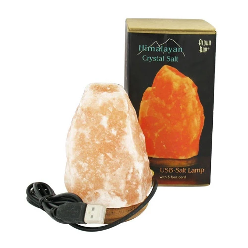 Long-Lasting Himalayan Crystal Salt USB Salt Lamp by Aloha Bay 4 Inches Effective