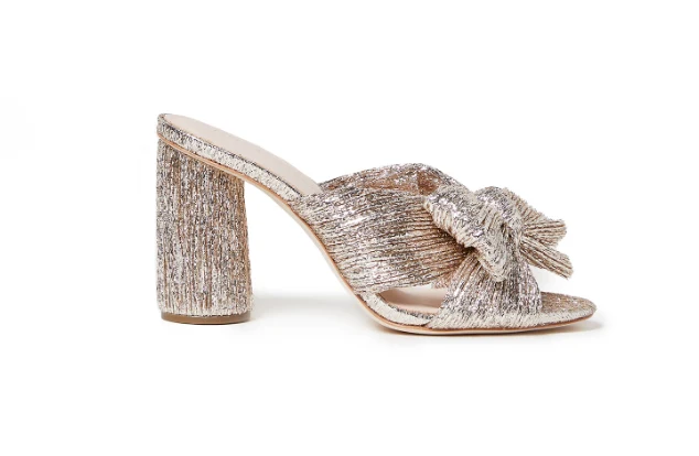 Exclusive Loeffler Randall Penny Pleated Knot Mule in Champagne Eco-Friendly