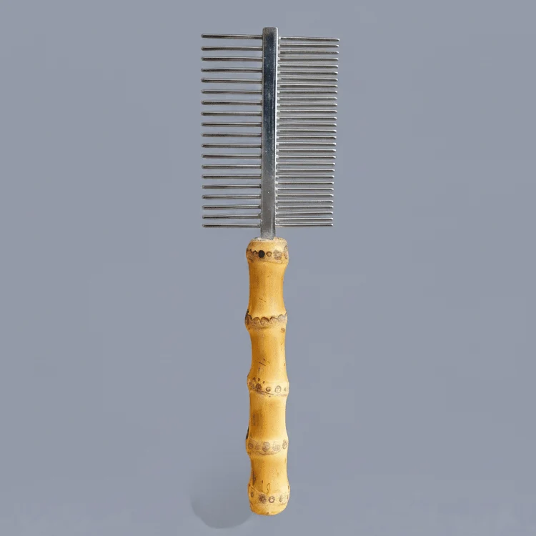 Premium Material Bamboo Root Pet Flea Tick Comb Fast