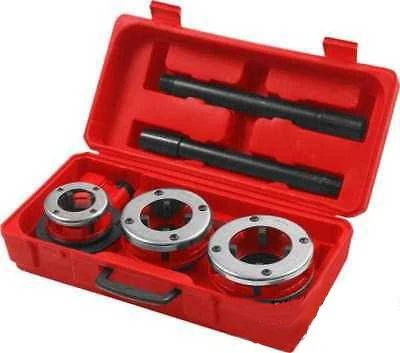 Elegant Large Hand Die Ratcheting Pipe Thread Threader Tool Ratchet Threading Kit Set Casual