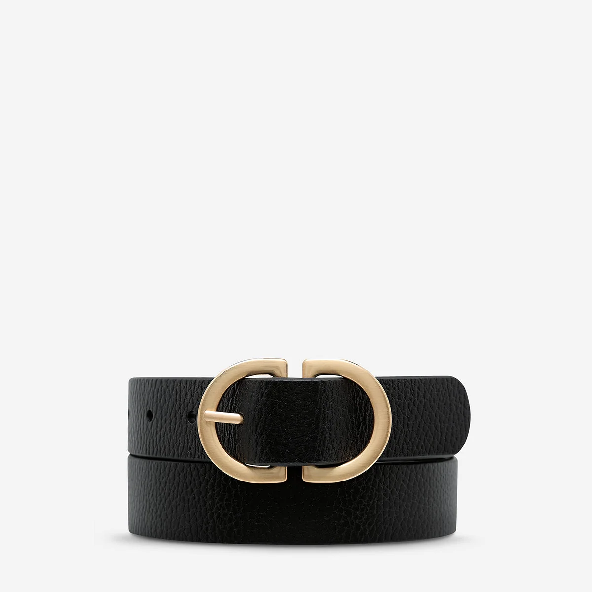 Efficient Status Anxiety In Reverse Belt in Black Gold Verified