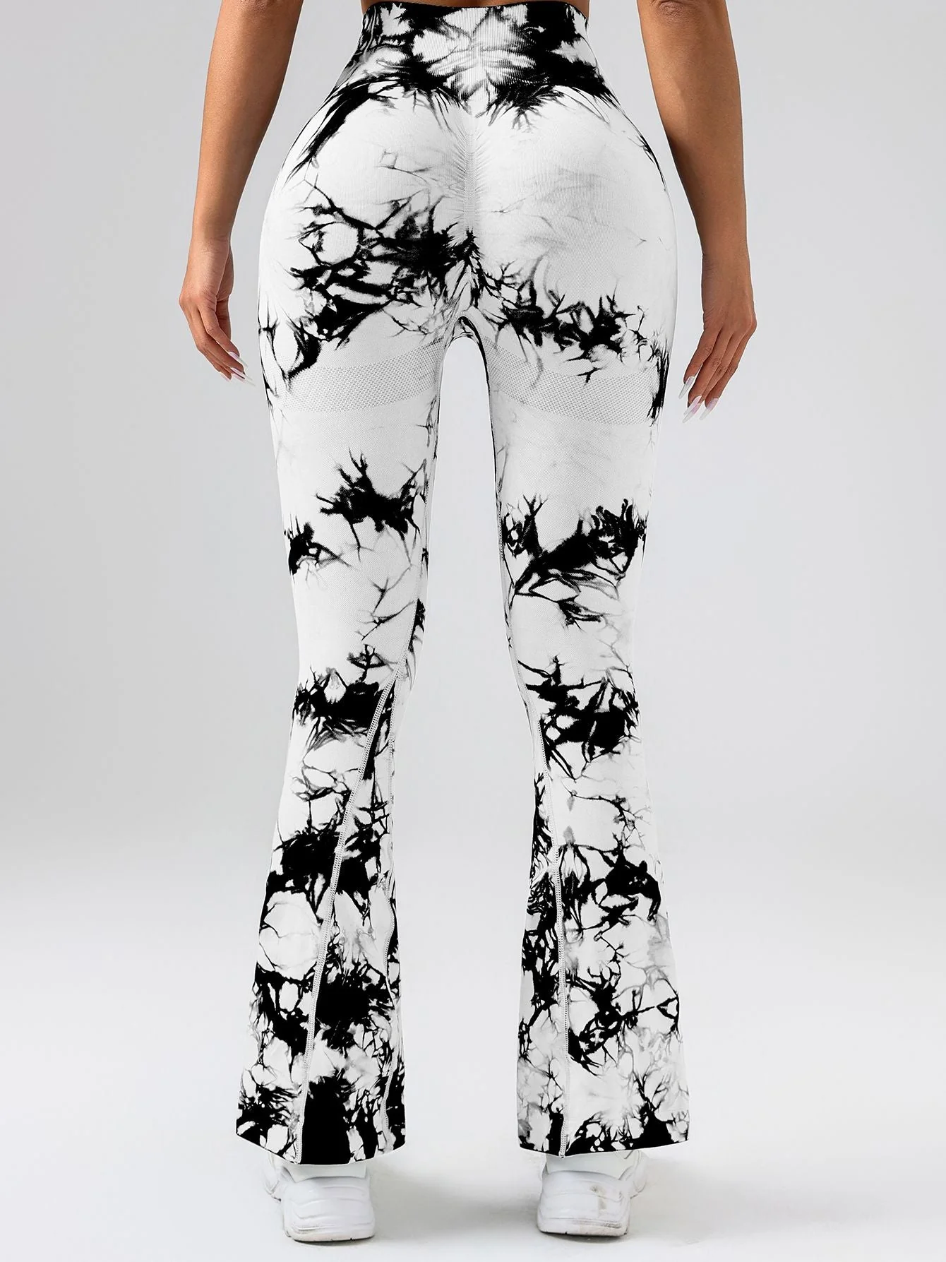 Flexible High-Waist Tummy Control Flare Yoga Pants For Women Tie-Dye Stretch Slimming Bootcut Workout Pants Fitness Sports Activewear Outstanding
