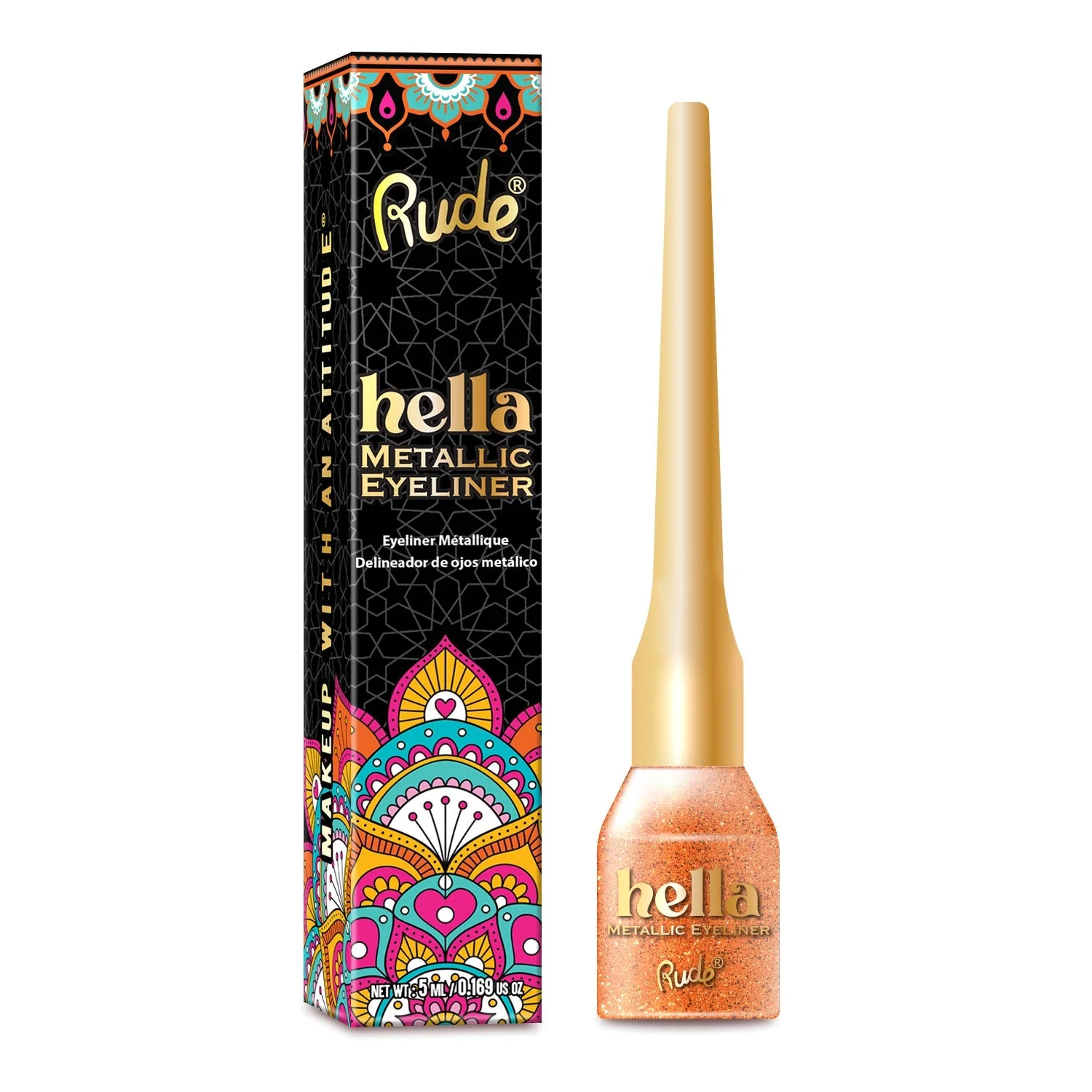 Classic RUDE Hella Metallic Eyeliner - Amber by Avera Group Durable