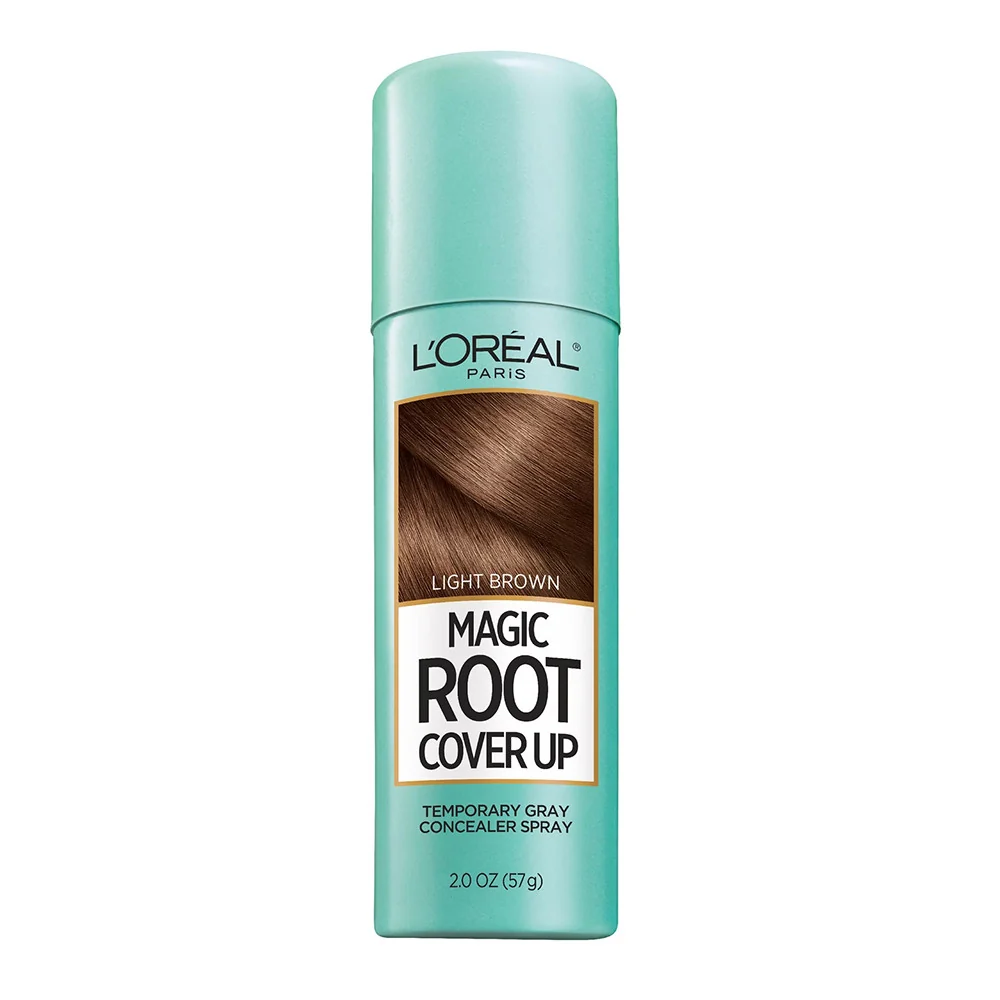 Sustainable LO Paris Root Cover Up Temporary Gray Concealer Spray Light Brown 2 Oz Smooth