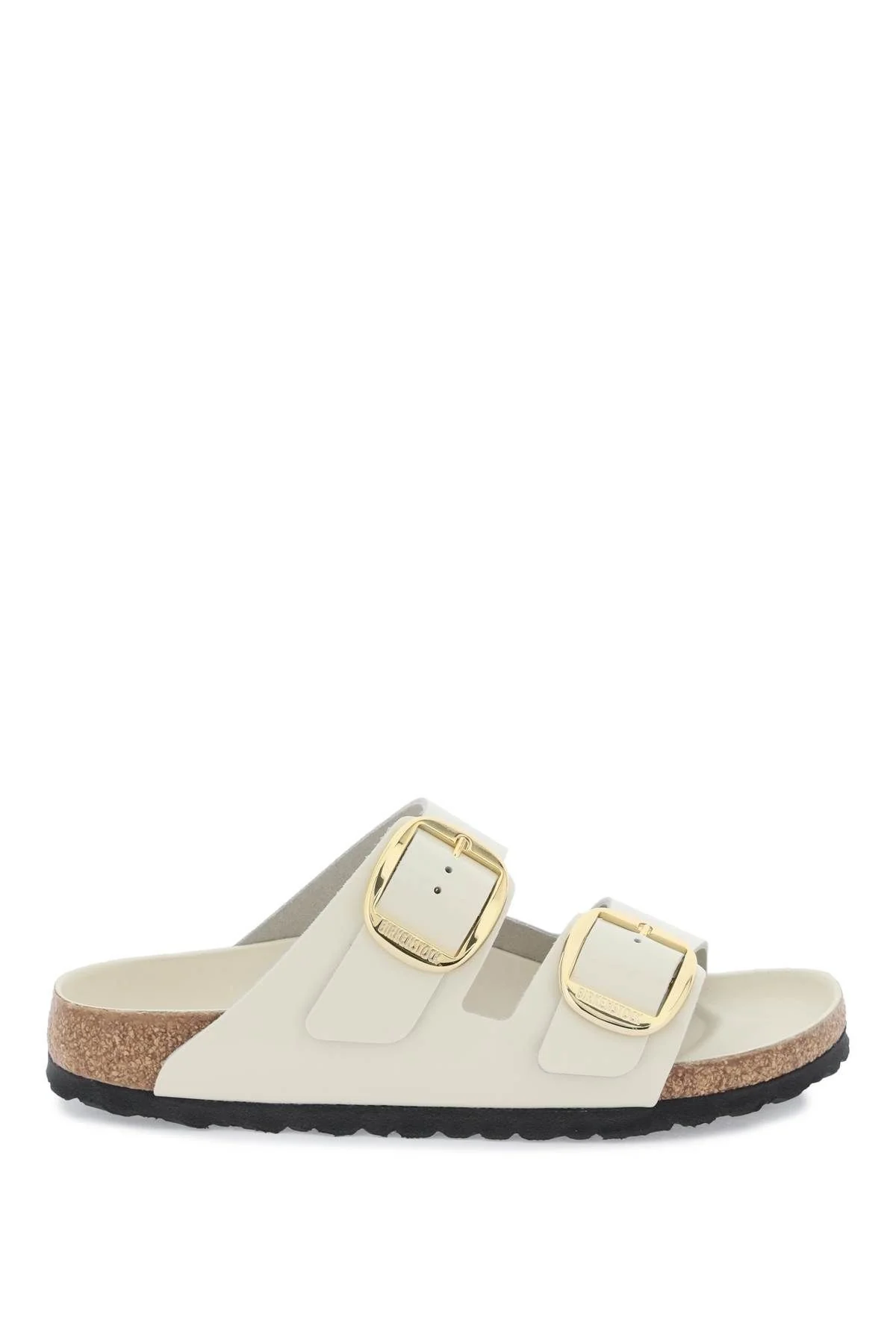 Powerful Birkenstock Unisex Arizona Big Buckle Natural Leather Patent High Shine Ecru Selected